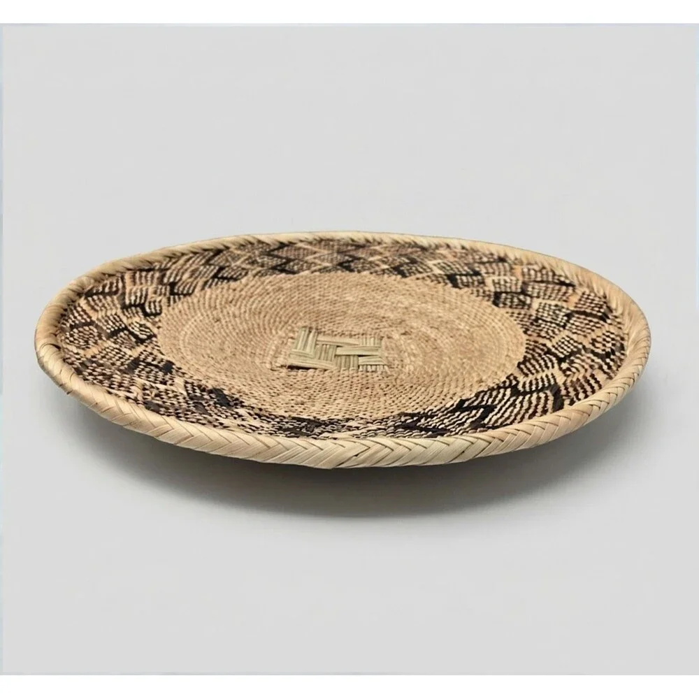 African Binga Tonga Wall Basket Table Platter Geometric Handwoven Zimbabwe 15